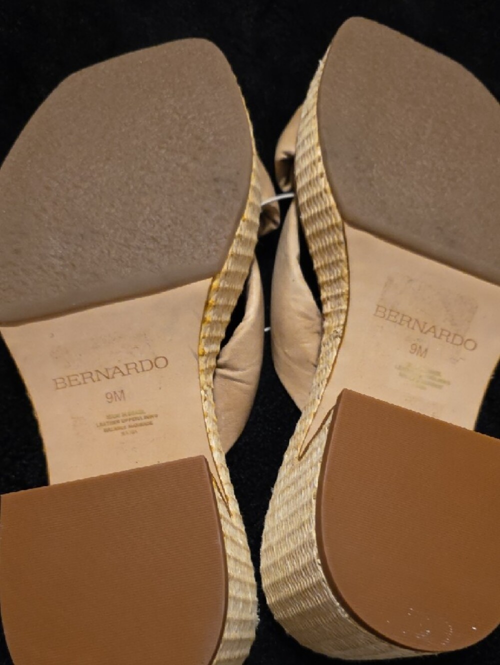 New Bernardo Tan Knotted Slide Wedge Sandals - Picture 6 of 7